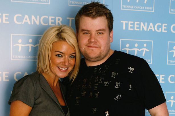 James Corden poses with Sheridan Smith