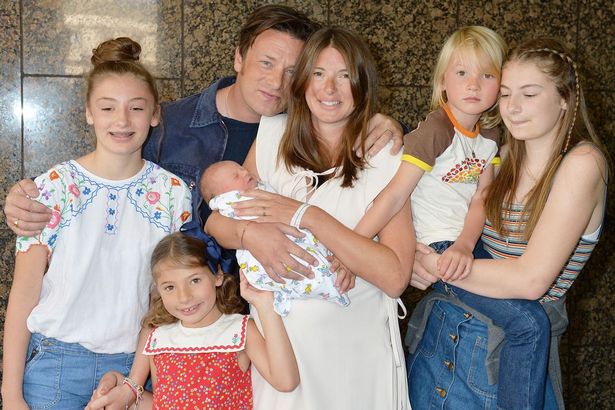 Jamie and Jools have children Poppy, 18, Daisy Boo, 17, Petal, 11, Buddy, 10, and River, four