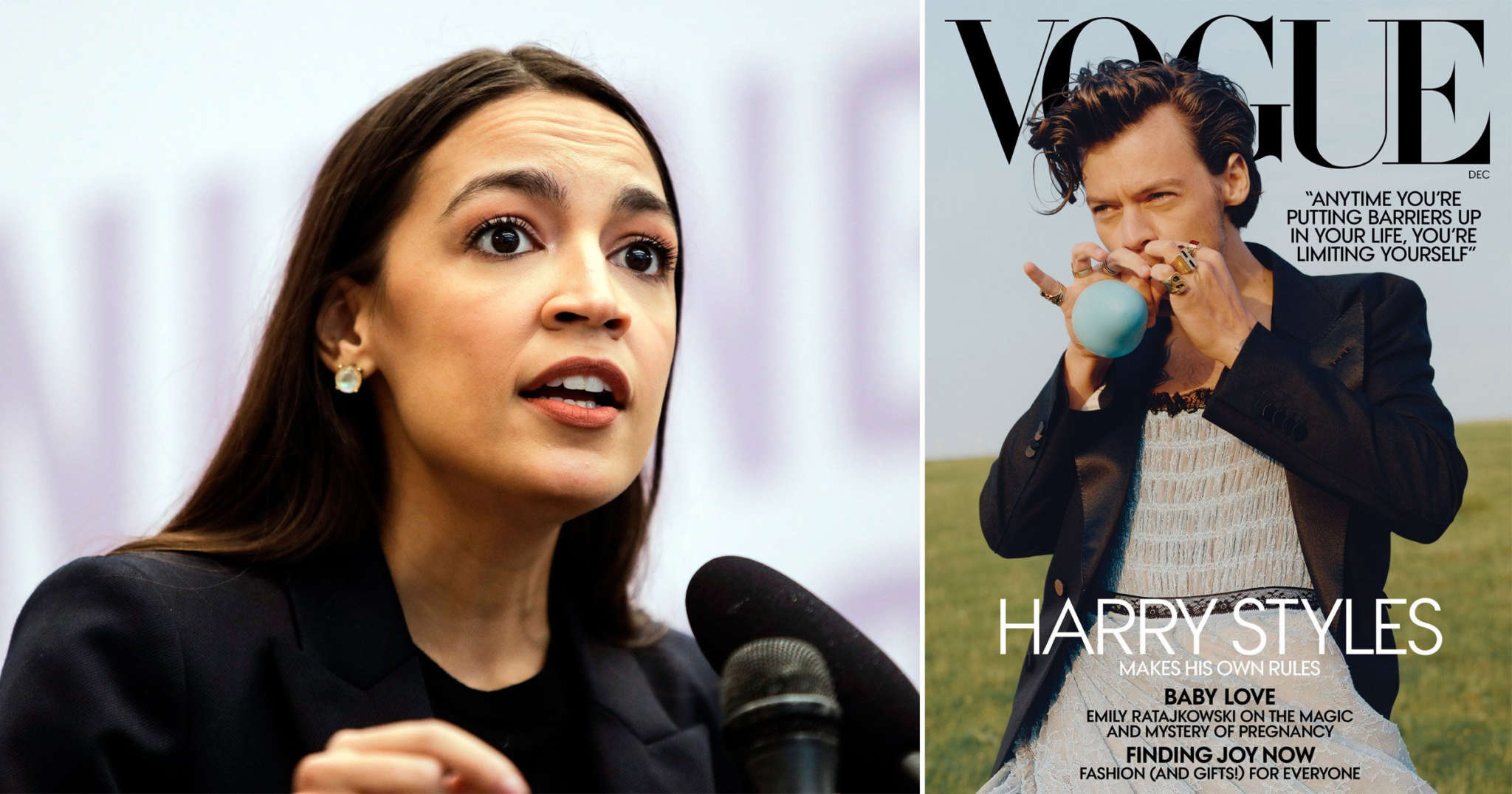 Alexandria Ocasio-Cortez Says Harry Styles Looks ‘Bomb’ After Dress Backlash – Compares Him To James Dean!