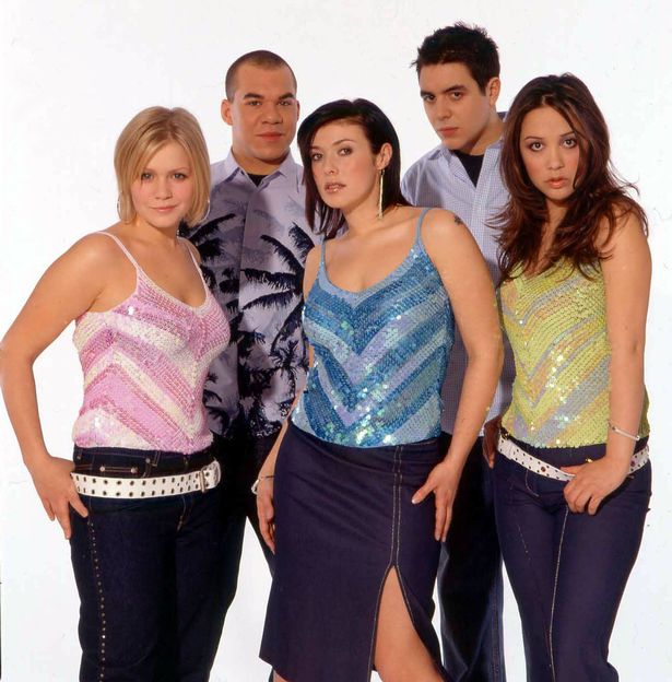 from left to right; Suzanne Shaw, Danny Foster, Kym Marsh, Noel Sullivan and Myleene Klass