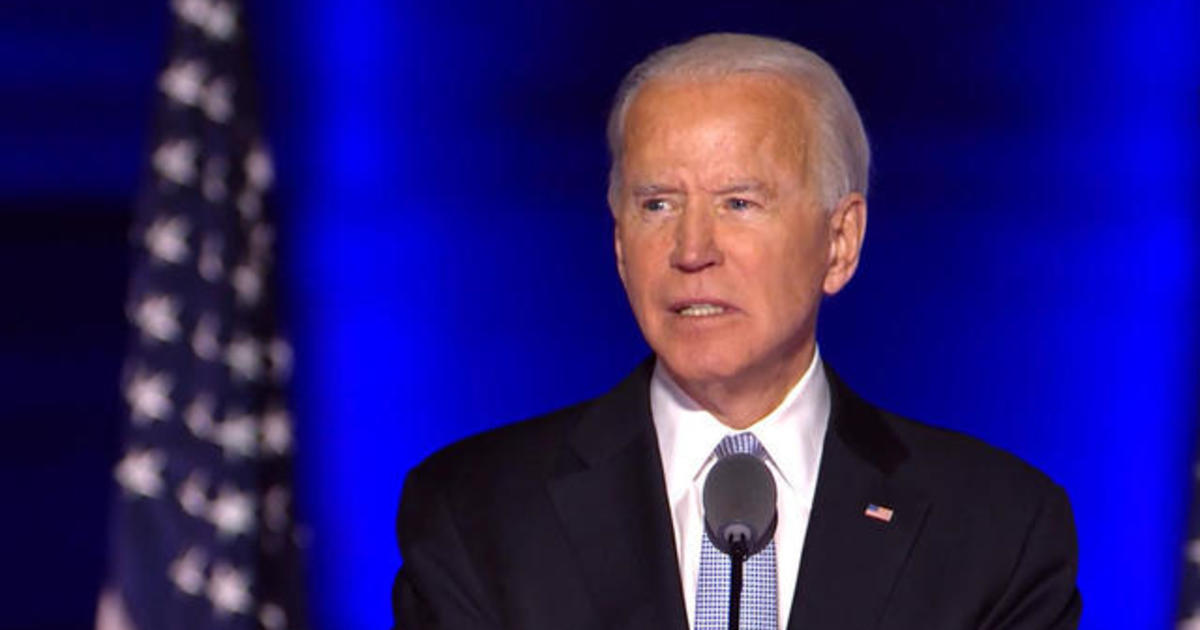 President-elect Joe Biden delivers remarks after projected victory