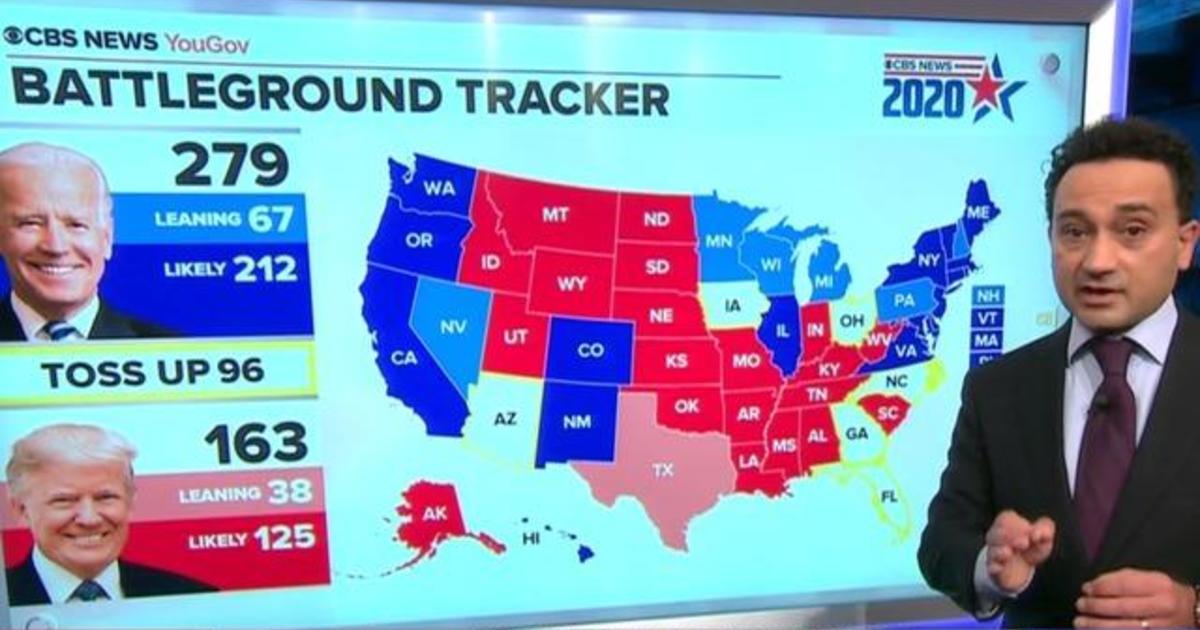 Final CBS News Battleground Tracker before election shows early voters prefer Biden