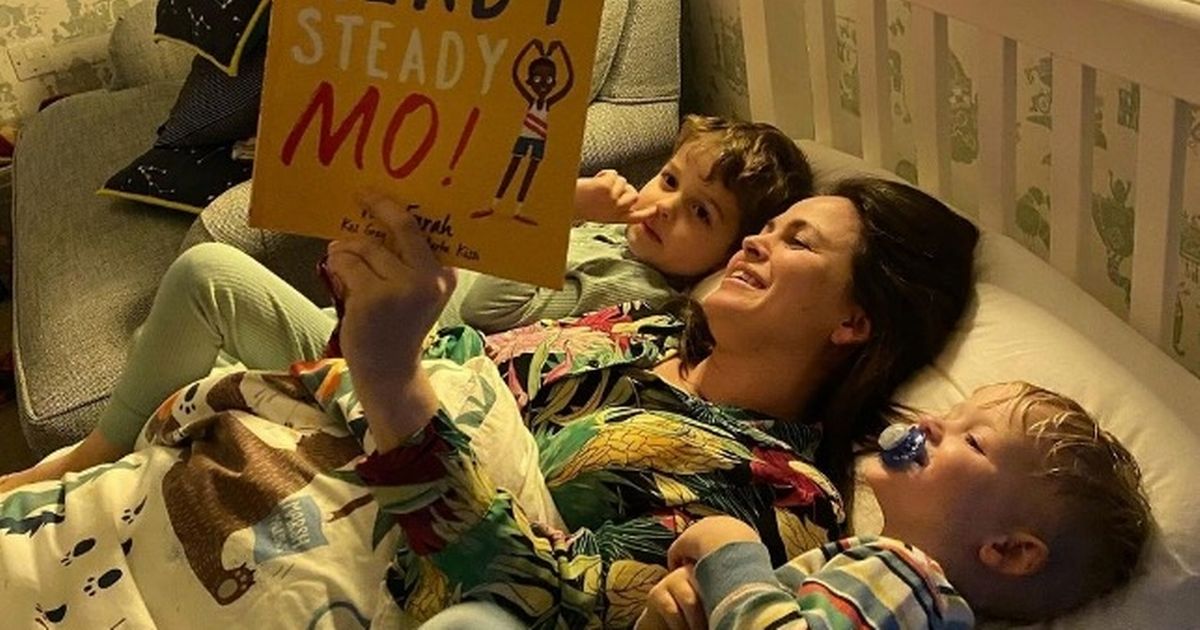 I’m A Celeb’s Giovanna Fletcher beams with joy as she reads sons a story in bed