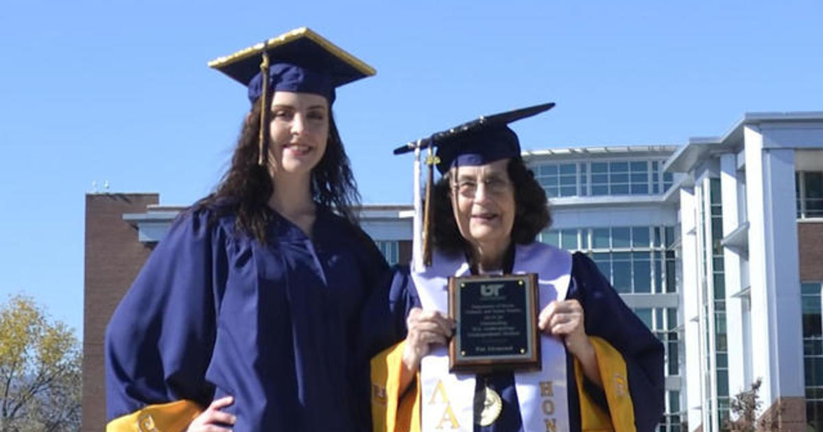 75-year-old grandmother graduates college with granddaughter