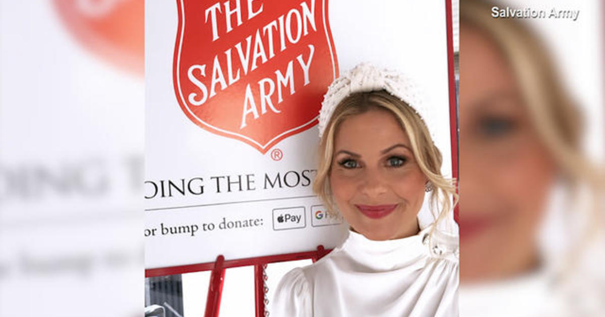 With fewer Salvation Army red kettles this year, Candace Cameron Bure urges people to donate online