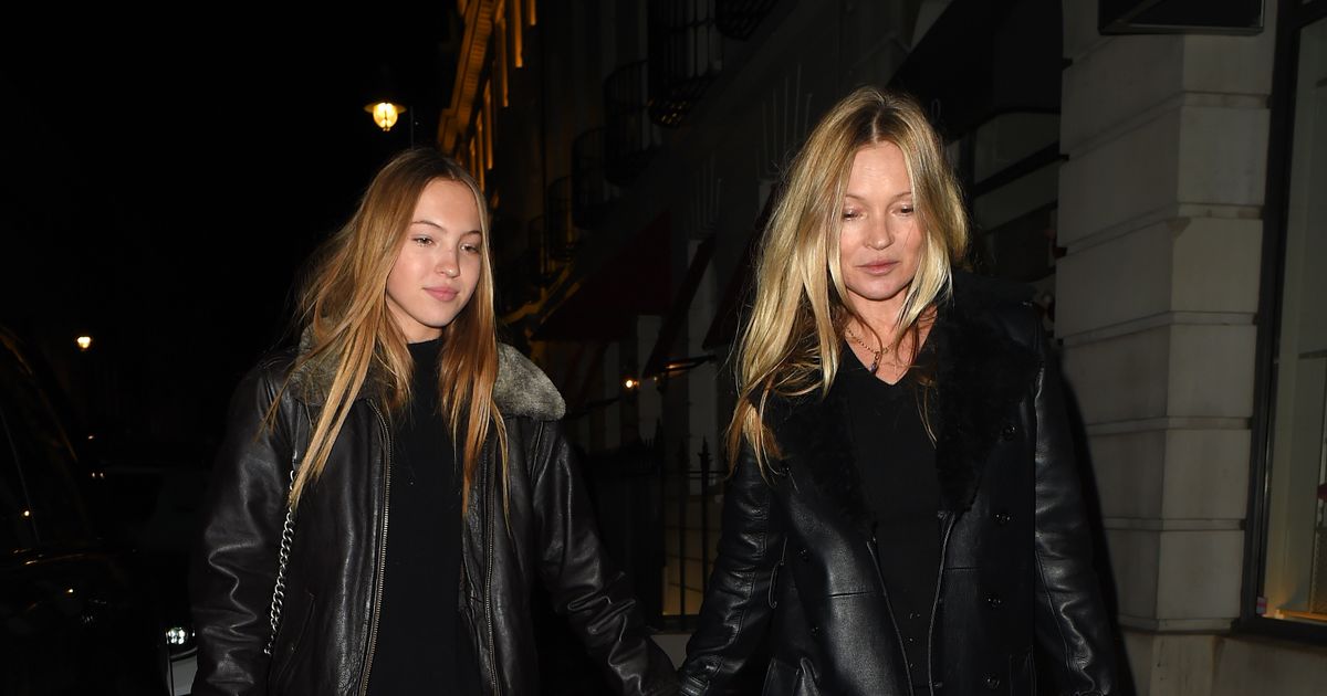 Kate Moss and lookalike daughter Lila hit town for night out in matching outfits