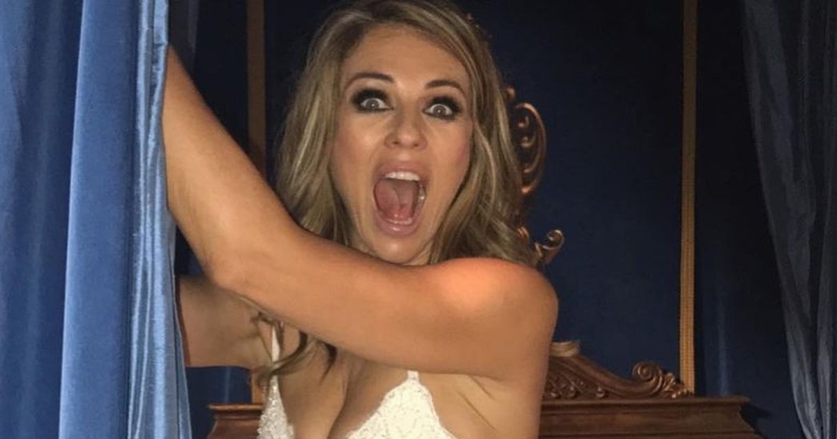 Liz Hurley poses in her underwear for epic behind-the-scenes throwback pic