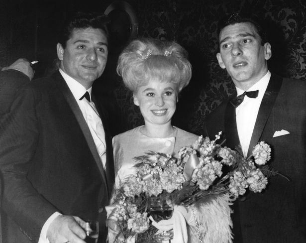 Barbara at a premiere with Reggie Kray, right, and her first husband Ronnie Knight, an associate of the Kray Twins, circa 1969