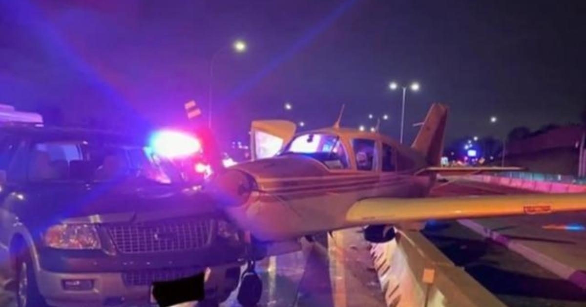 Plane hits SUV during emergency landing on highway