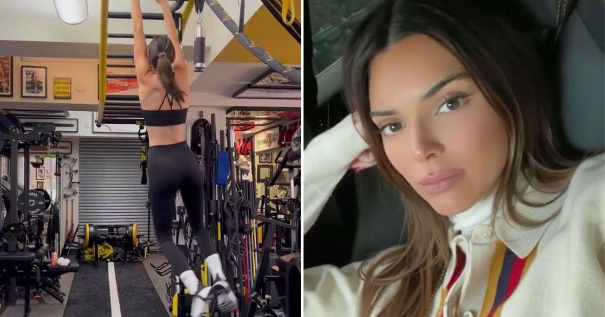 Kendall Jenner shows off her strength as she flaunts her incredible figure in the gym