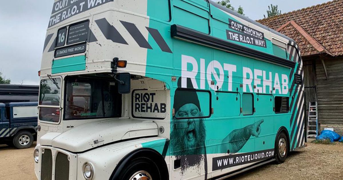 Riot Rehab Bus rolls into Glastonbury Festival helping people to give up smoking