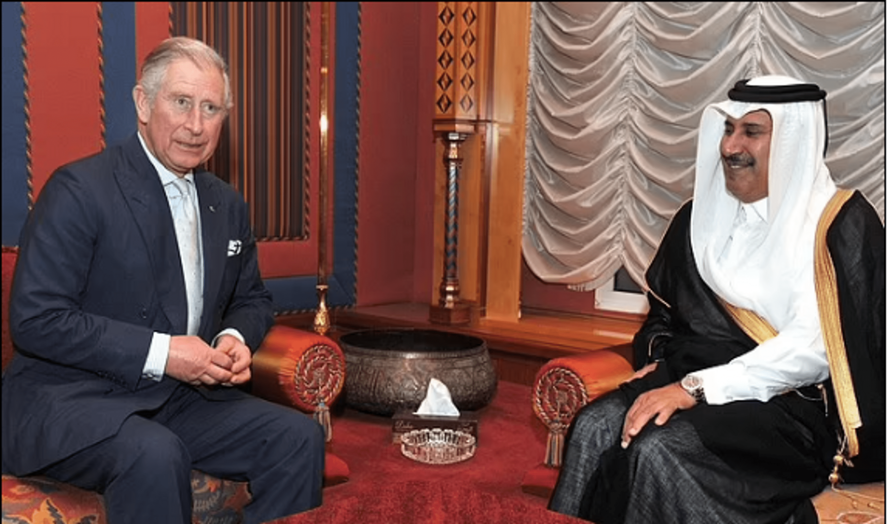 British media reported bags of cash handed over by the Sheikh of Qatar to Prince Charles