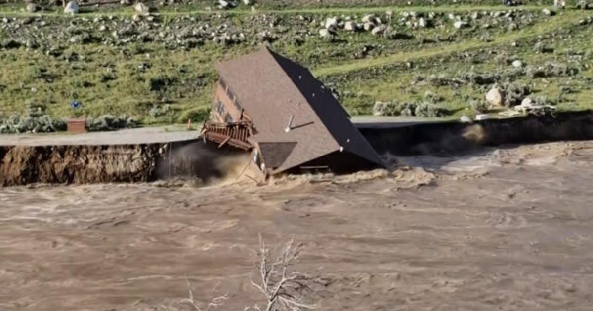 Cabin falls into river amid severe Yellowstone flooding