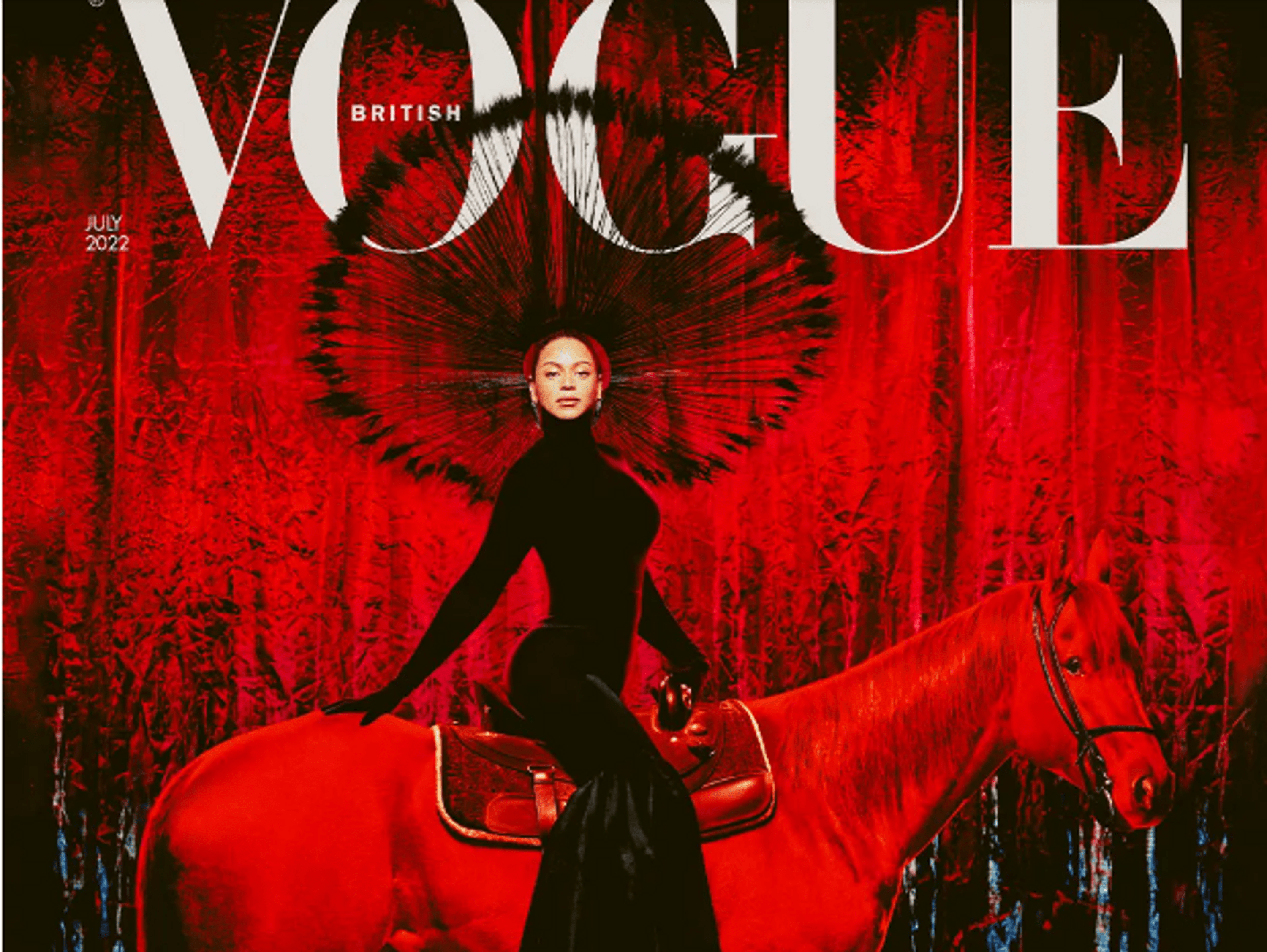 On horseback, Beyoncé seemed on the cover of British Vogue