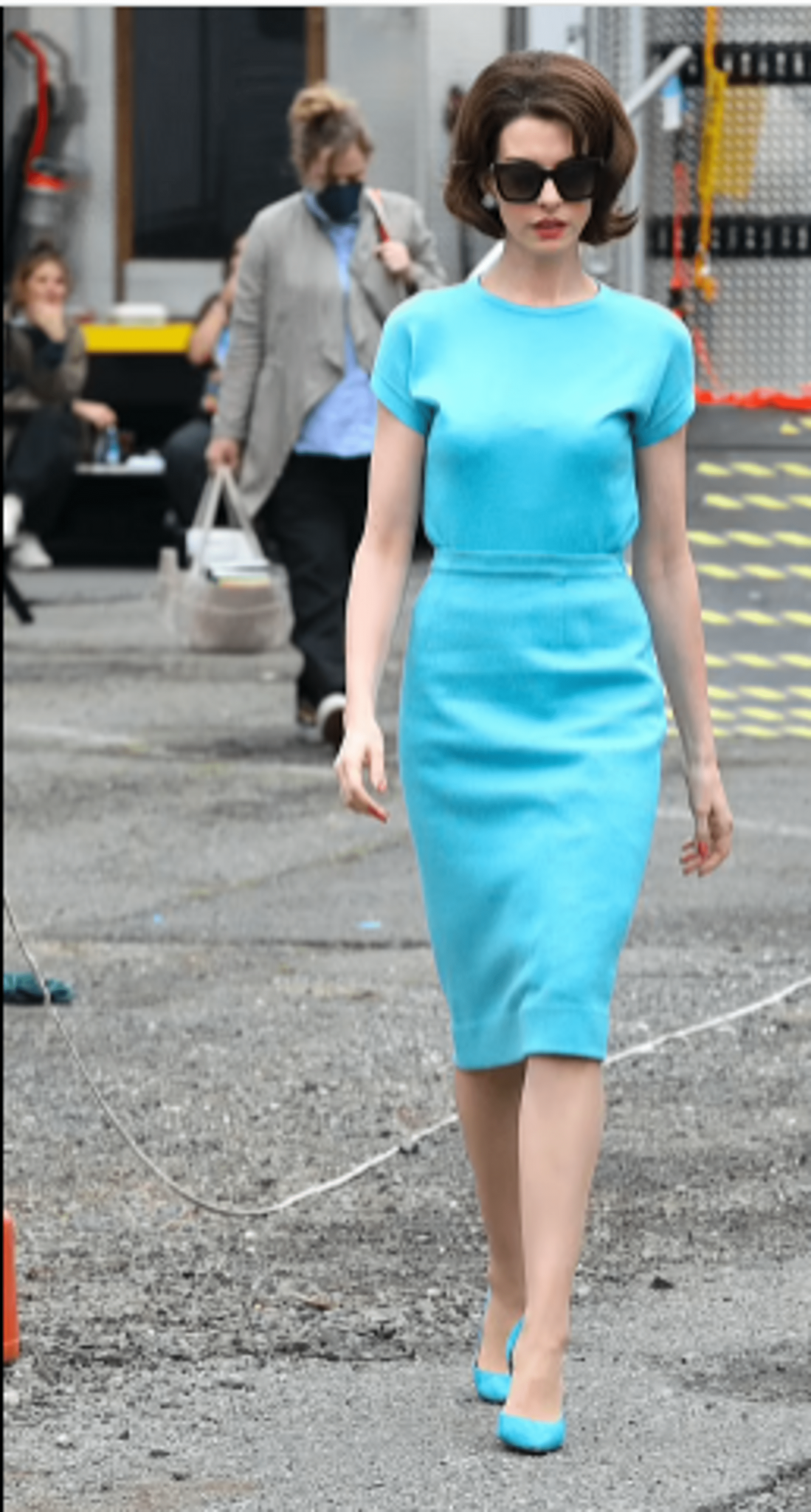 The incomparable Anne Hathaway changed three outfits in one day on the set of a new film