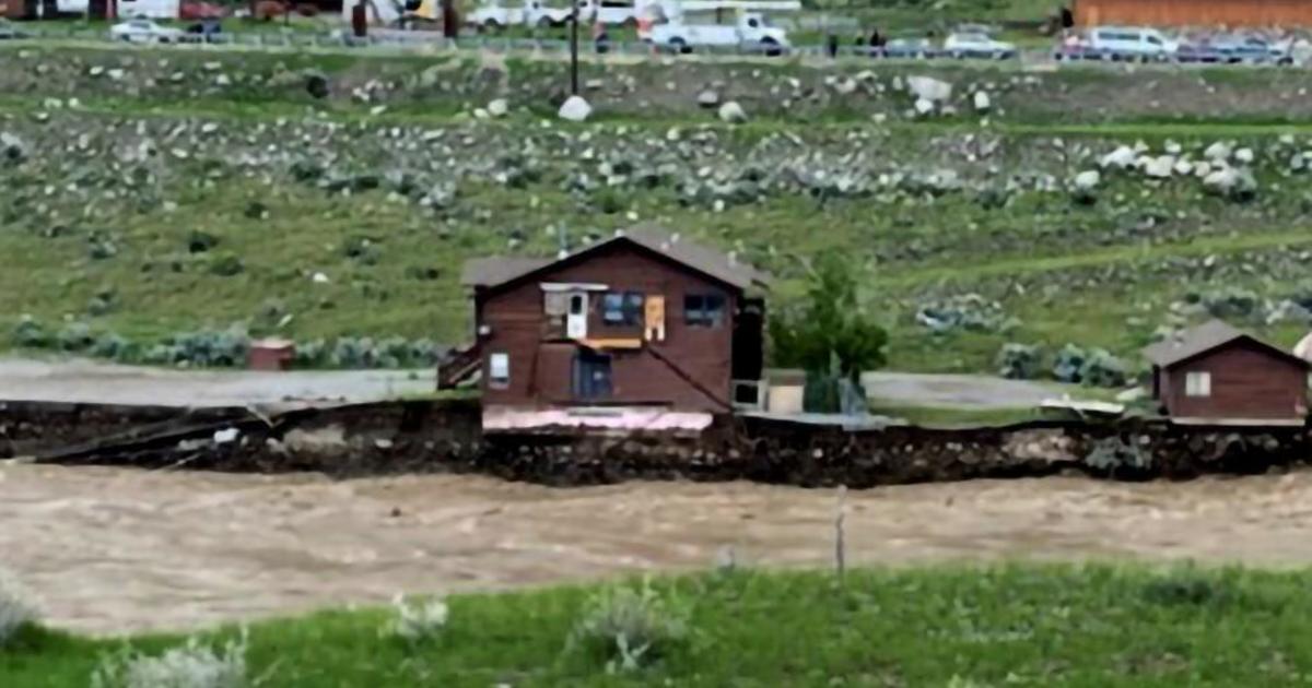 Dramatic video shows home collapsing into Yellowstone floodwaters