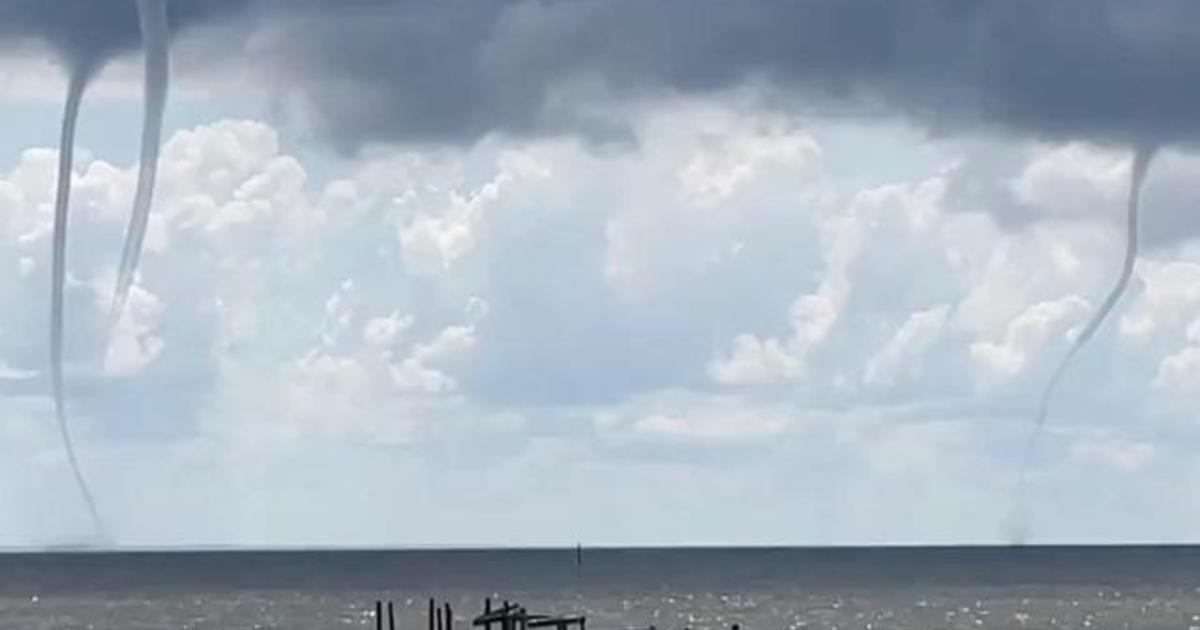 Three waterspouts appear off Mobile Bay, Alabama