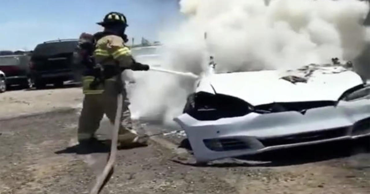 Tesla catches fire weeks after being totaled