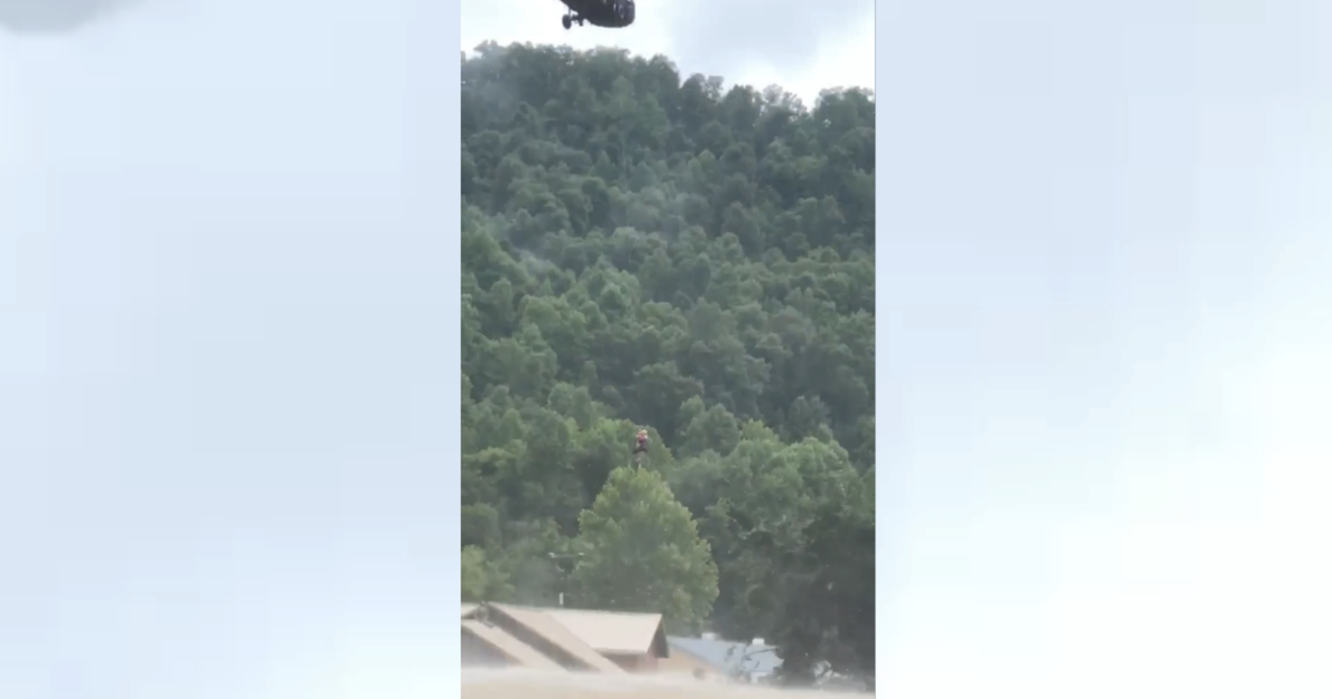 Dramatic video shows 83-year-old being airlifted from flooded Kentucky home