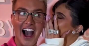 Kylie Jenner whispers baby son's secret name to fan who gasps in shock