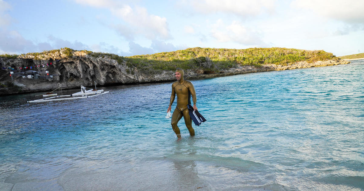 Watch free diving star Alexey Molchanov capture a world record